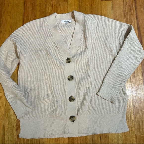 MADEWELL Ribbed Women's Cream Cardigan Sweater size XXS ( h8 - Picture 3 of 9